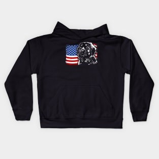 Leonberger Mom Dad American Flag patriotic dog Kids Hoodie